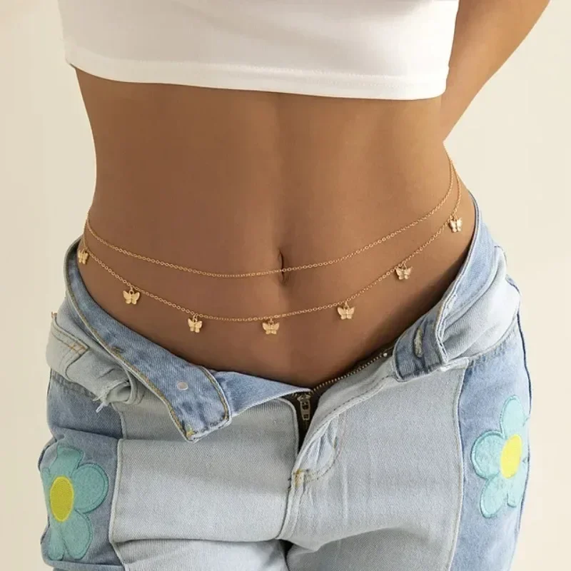 Body Jewelry Chains - Новый очаровательный сексуальный двухслойный цепочка-бабочка для