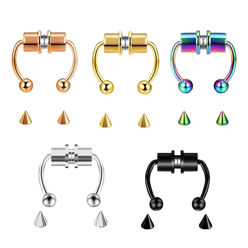 Body Jewelry Art - Поддельное кольцо для пирсинга в носу,