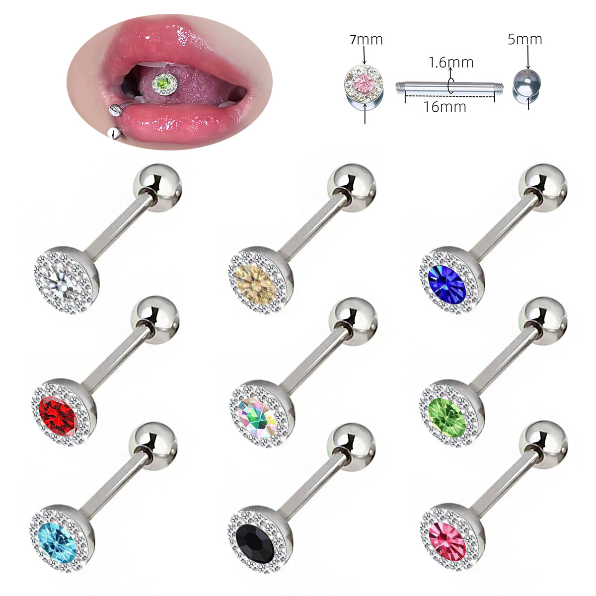 Body Jewelry Plus - Модное круглое украшение для пирсинга языка