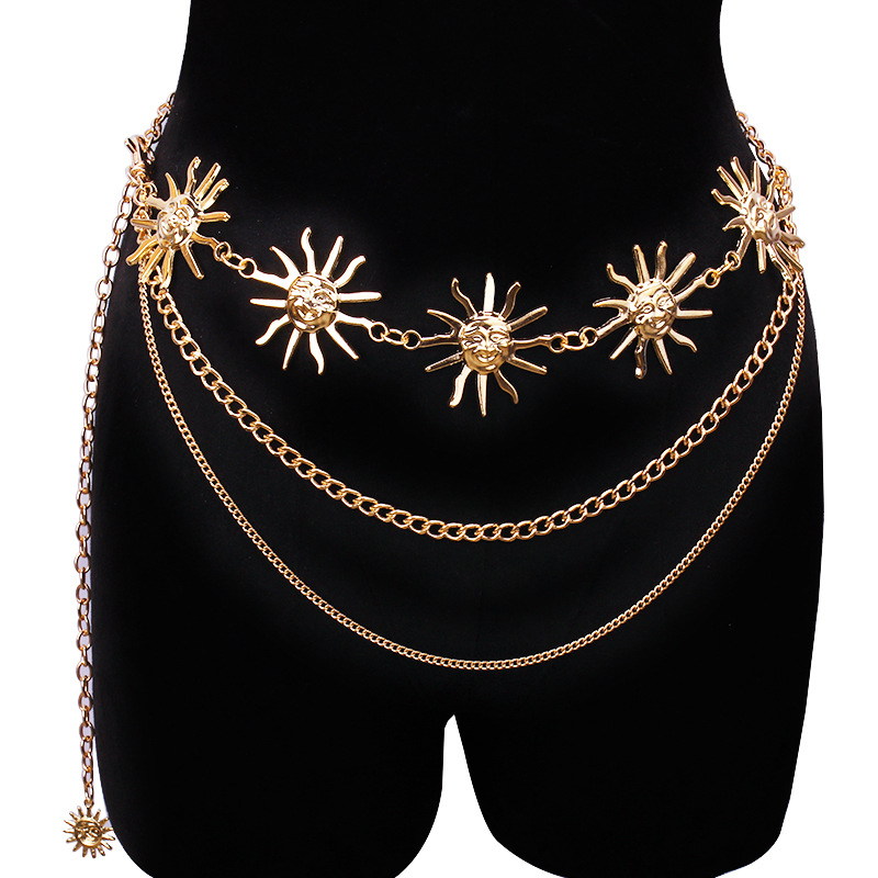Body Jewelry Chains - Массивные многослойные металлические поясные ремни в