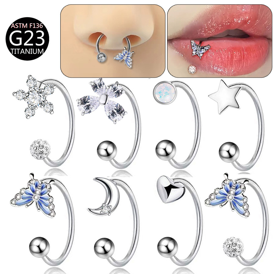 Body Jewelry Titanium - Титановое кольцо для губ в форме