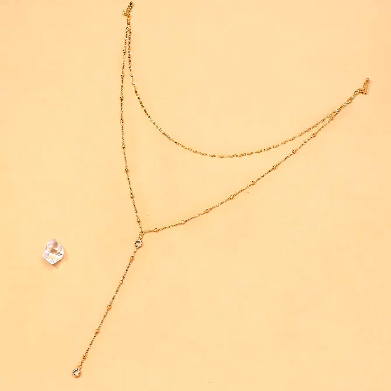 Изящное позолоченное колье-цеп – обзор и цена Body Jewelry For Backless Dress