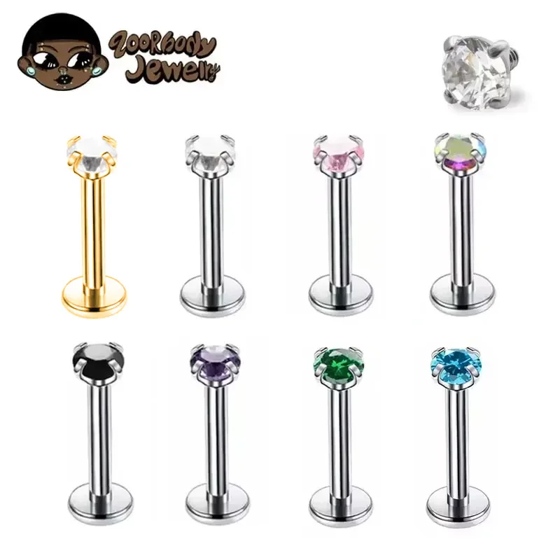 1 шт. G23 титановый пирсинг CZ – обзор и цена Body Jewelry Internally Threaded