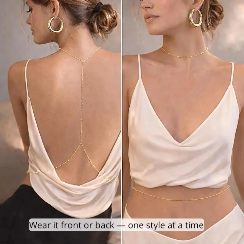 Изящная многослойная цепочка н – обзор и цена Body Jewelry For Backless Dress