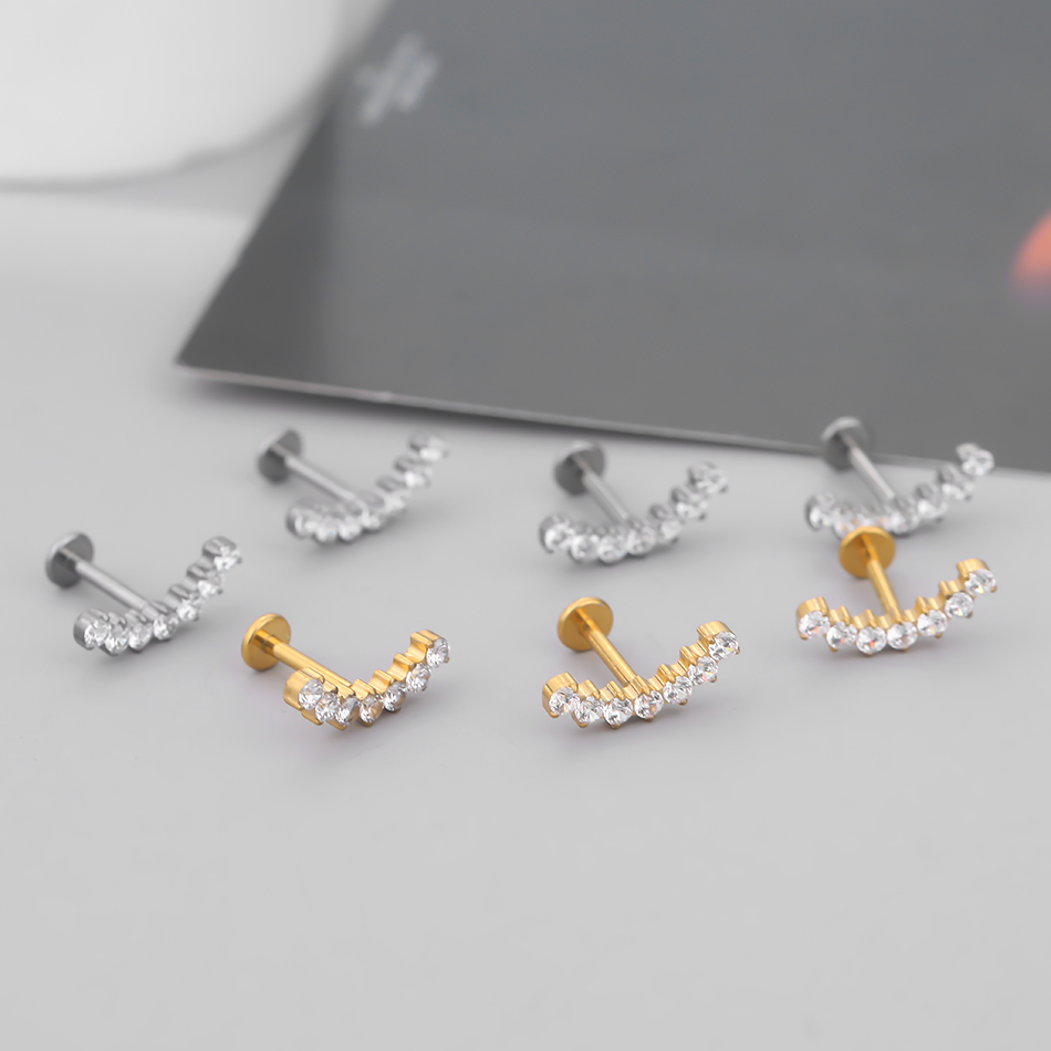 1 шт. G23 титановый циркон сер – обзор и цена Body Jewelry Internally Threaded