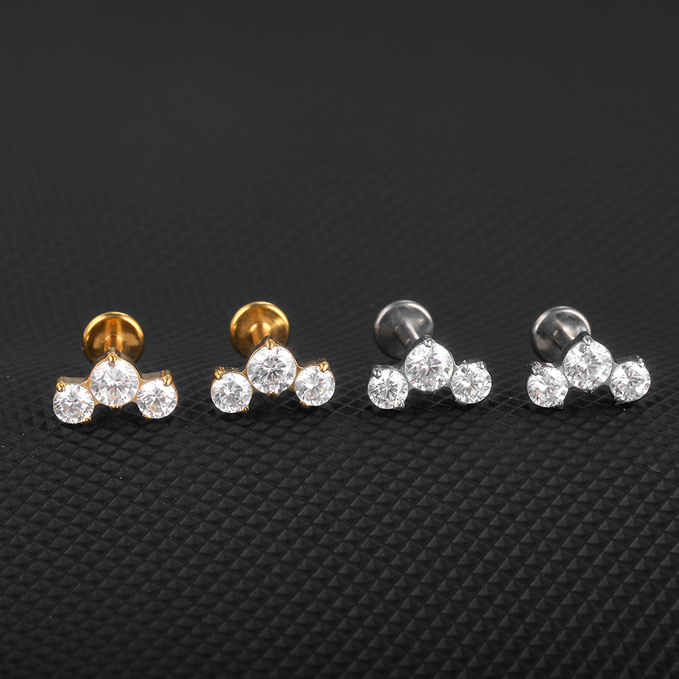 1 шт. G23 титановый циркон сер – обзор и цена Body Jewelry Internally Threaded