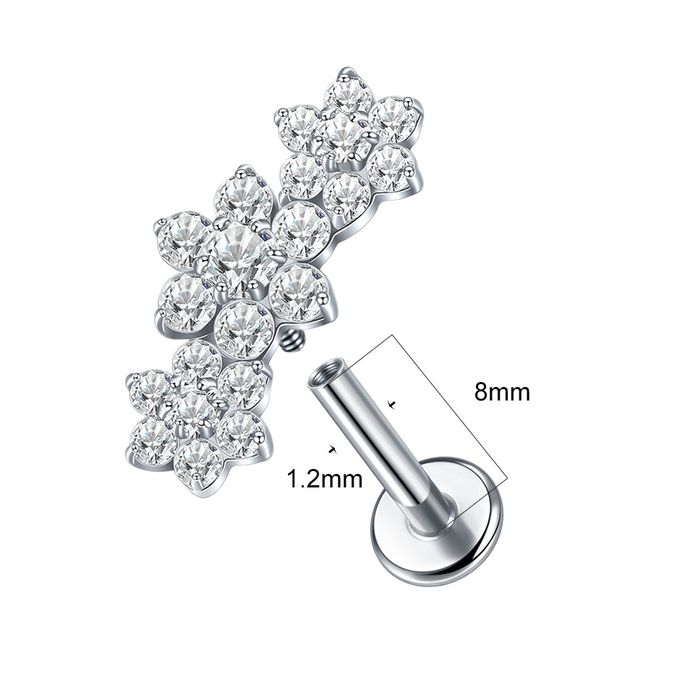 1/5 шт. титановые серьги-гвозд – обзор и цена Body Jewelry Internally Threaded