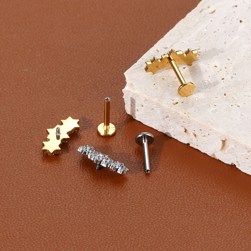 1/5 шт. титановые серьги-гвозд – обзор и цена Body Jewelry Internally Threaded